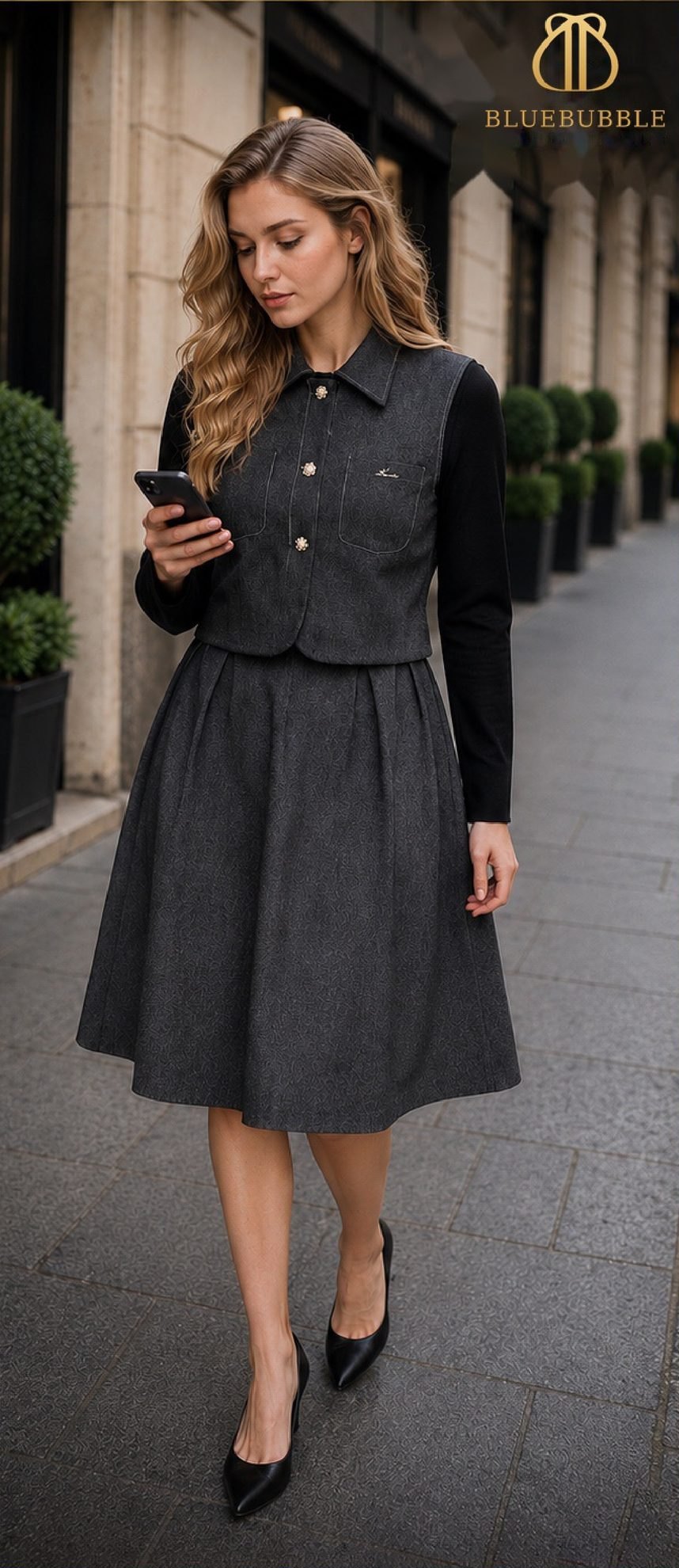 Collar Button Dress Set from the Blue Bubble Winter 2026-27 collection