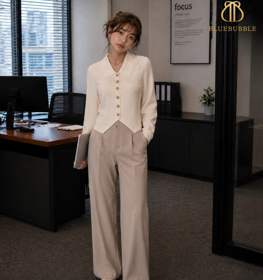 Collared Button Knit Cardigan from the Blue Bubble Winter 2026-27 collection