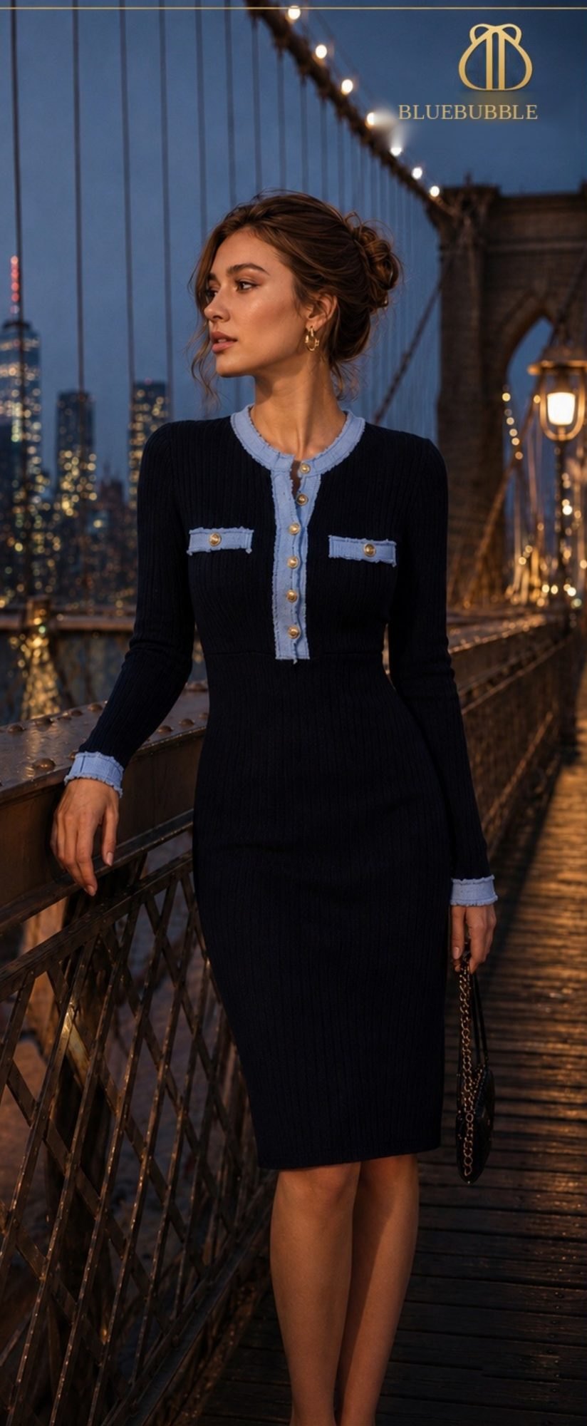 Contrast Trim Knit Dress from the Blue Bubble Winter 2026-27 collection
