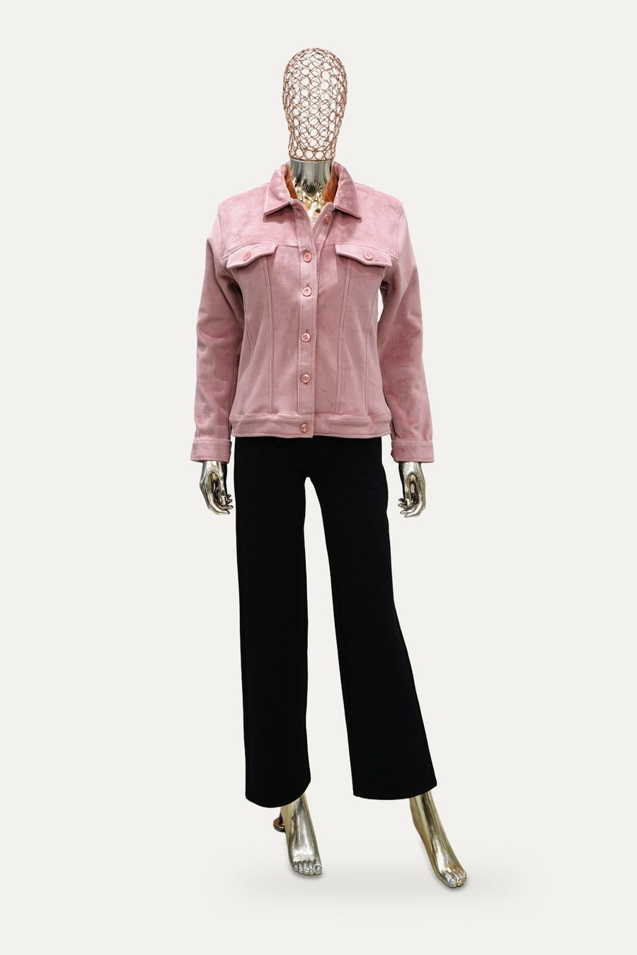 Corduroy Trucker Jacket in Pink