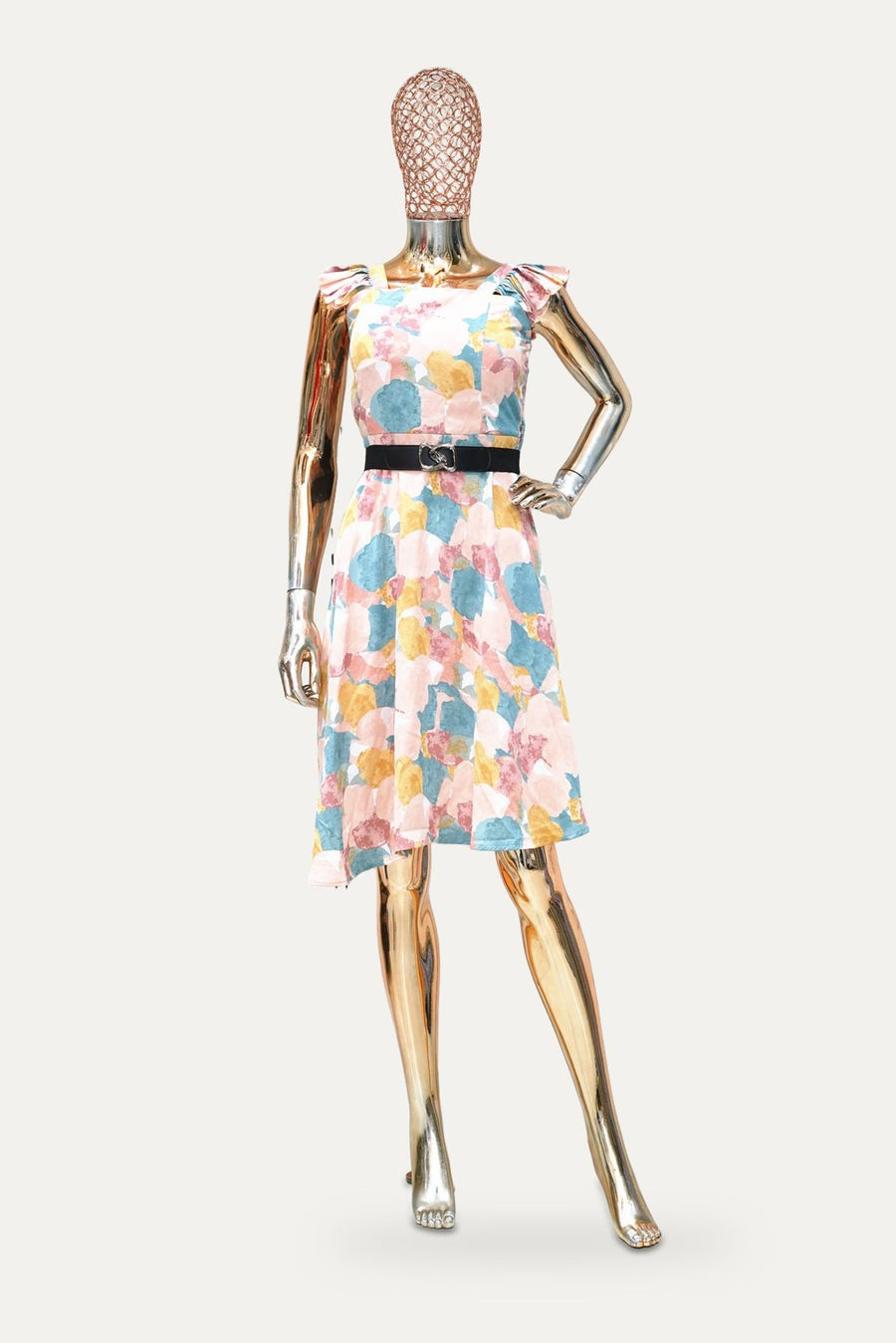 Floral Belted Sundress in Peach