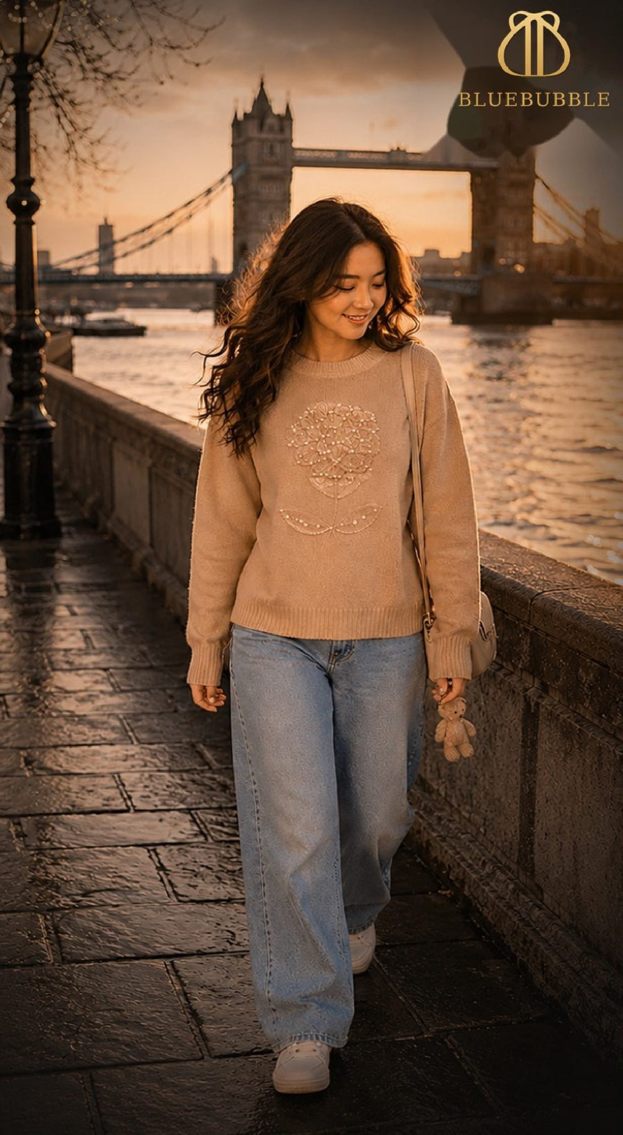 Flower Pearl Knit Sweater from the Blue Bubble Winter 2026-27 collection