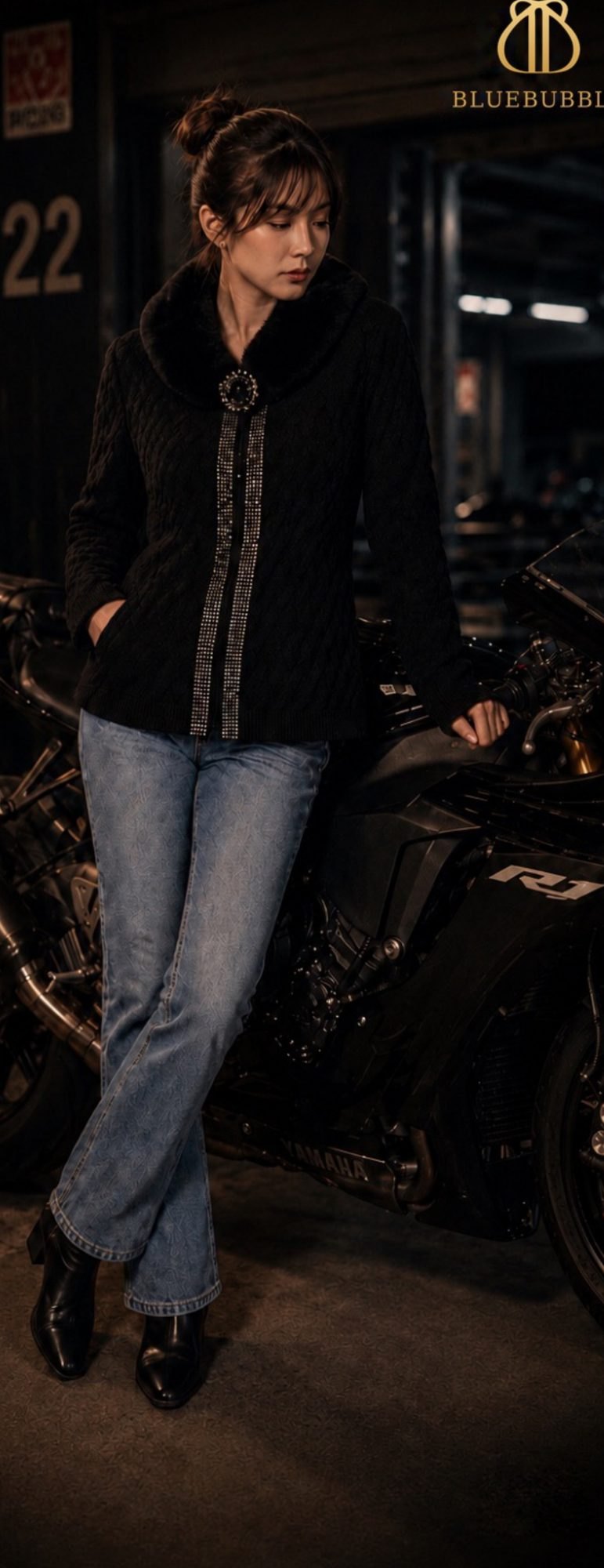Fur Collar Knit Jacket from the Blue Bubble Winter 2026-27 collection