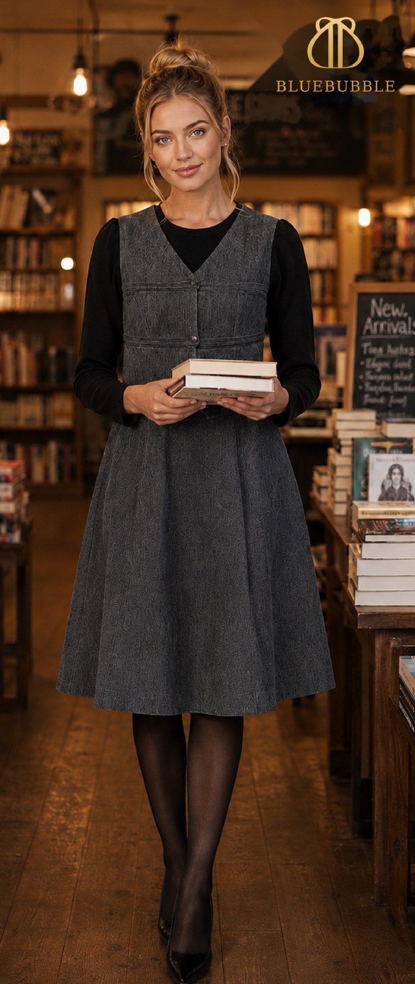 Grey Textured Dress Set from the Blue Bubble Winter 2026-27 collection