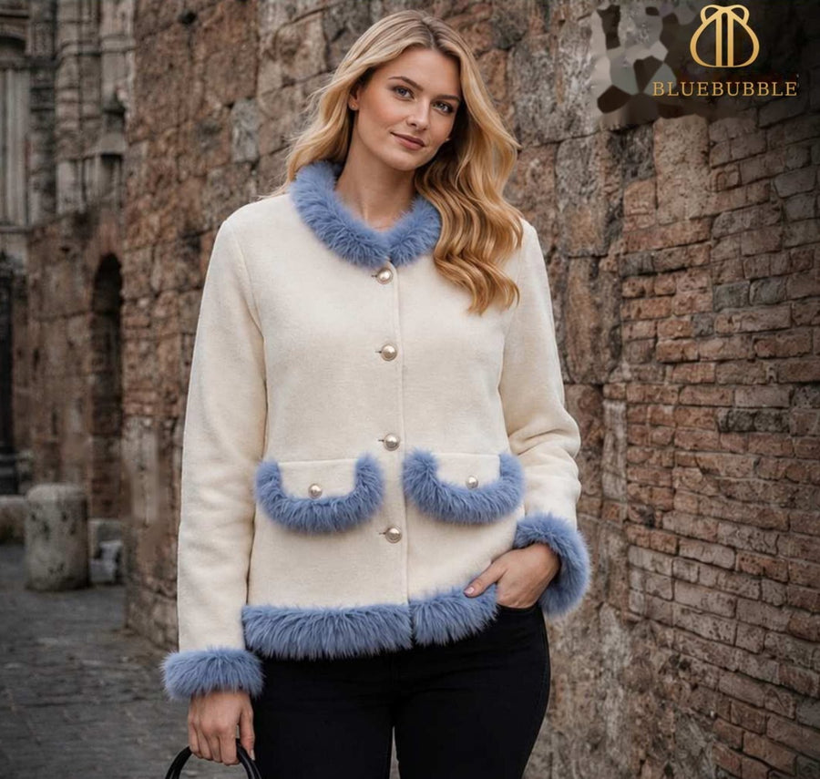 Ivory Blue Trim Jacket from the Blue Bubble Winter 2026-27 collection