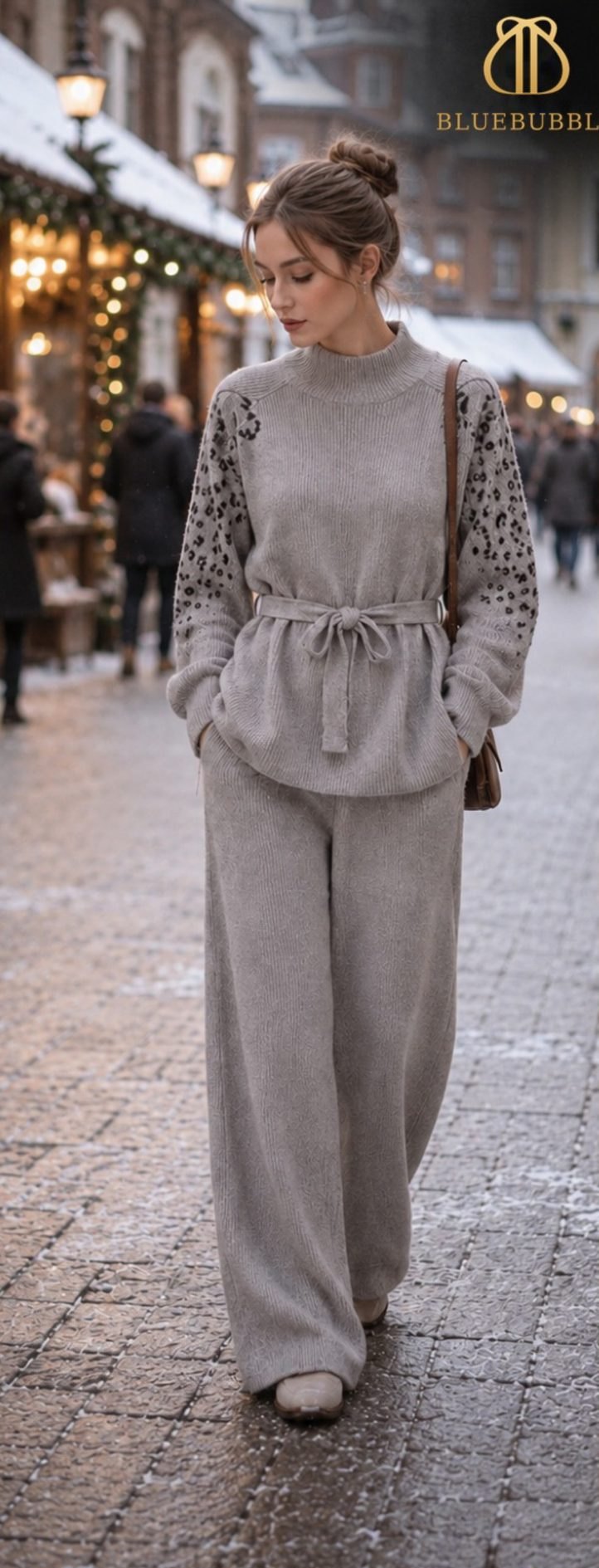 Leopard Sleeve Belt Knit Co-ord Set from the Blue Bubble Winter 2026-27 collection