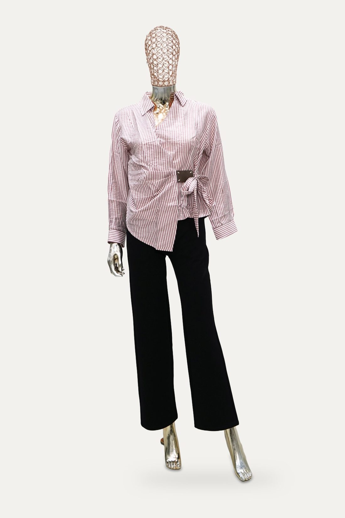 Striped Wrap Shirt in Pink