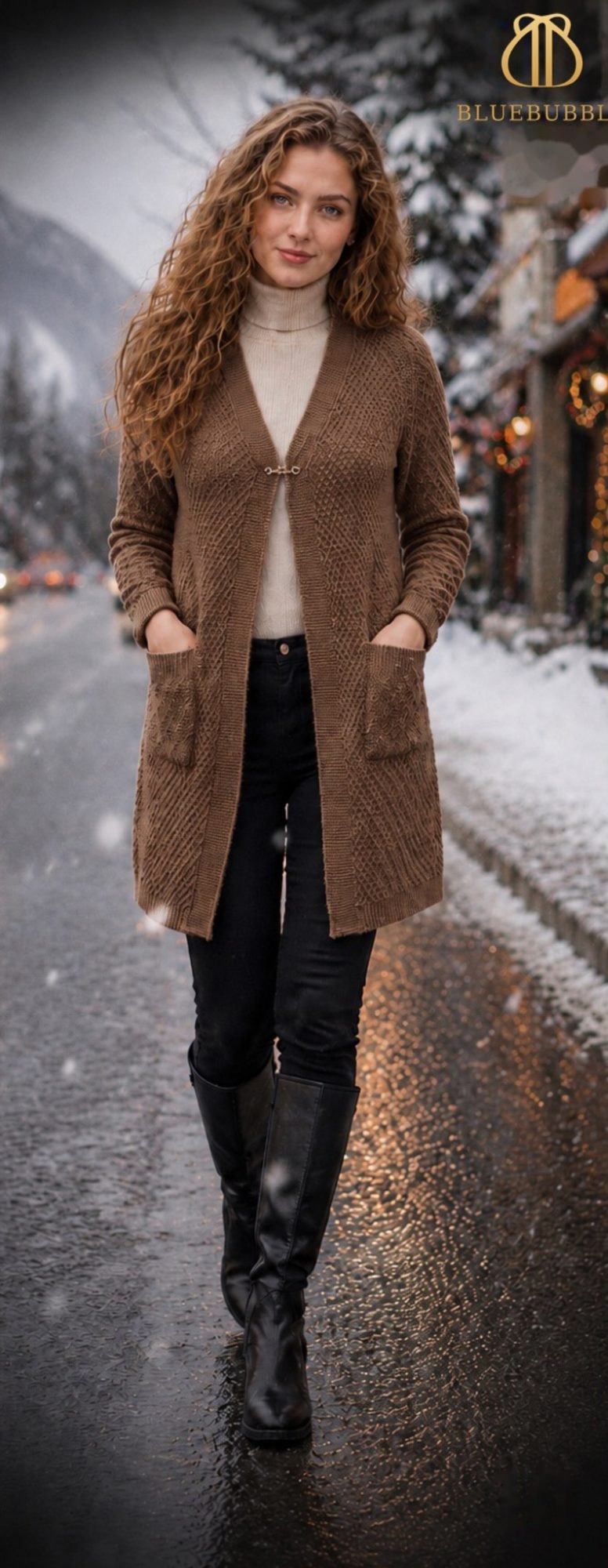 Textured Knit Long Cardigan from the Blue Bubble Winter 2026-27 collection