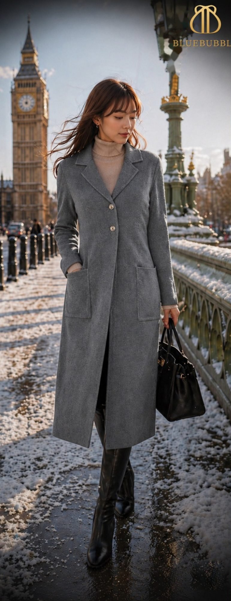 Textured Knit Long Coat from the Blue Bubble Winter 2026-27 collection